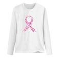 thumbnail image 3 of Royisotas Casual Tops for Women Plus Size Long Sleeve White Fall Breast Cancer Awareness Day Women Shirts Crew Neck Loose Fit Womens Tshirts, 3 of 3