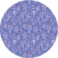 thumbnail image 1 of Ahgly Company Machine Washable Indoor Round Transitional Purple Mimosa Purple Area Rugs, 3' Round, 1 of 7