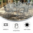 thumbnail image 5 of Flash Furniture Aluminum 5-Piece Patio Dining Set with Square Table and 4 Slat Back Chairs, Silver, 5 of 14