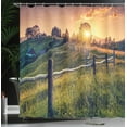 thumbnail image 4 of Ambesonne European Shower Curtain, Morning Sunbeams Sky, 69"Wx70"L, Fern Green Yellow, 4 of 5