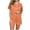 Orange, variant on Diufon 2 Piece Soft Pajama Set for Women Casual Loose V Neck Short Sleeve Shirt and Shorts Sleepwear Outfit