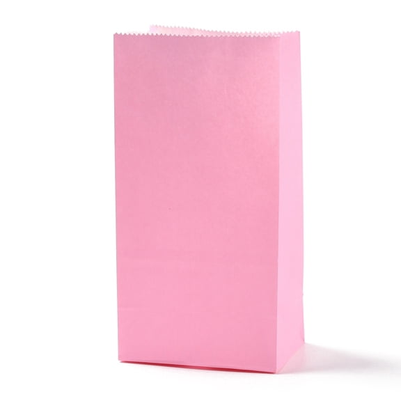 100 pc Rectangle Kraft Paper Bags None Handles Gift Bags Hot Pink 9.1x5.8x17.9cm