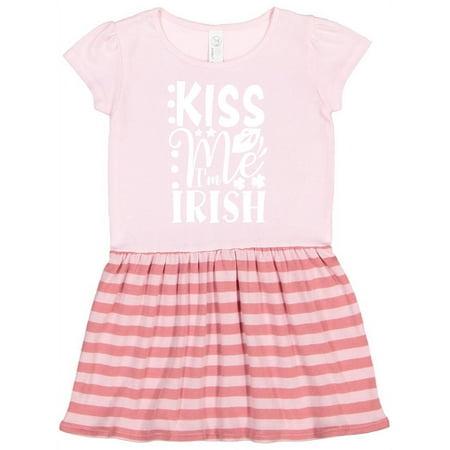 

Inktastic St. Patrick s Day Kiss Me I m Irish with Lips and Shamrocks Gift Toddler Girl Dress
