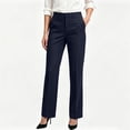thumbnail image 2 of Agkizg Women's Straight Leg Dress Pants, Solid High Waist Dress Pants Casual Suits Long Trousers with Pockets, 2 of 6
