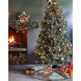 thumbnail image 3 of Spring Easter Bunny Christmas Tree Skirt 36 Inches Large Christmas Skirt Tree, Teal Striped Floral Botanical Tree Skirt Christmas Decorations for Fireplace Party Holidays Indoor Outdoor, 3 of 7