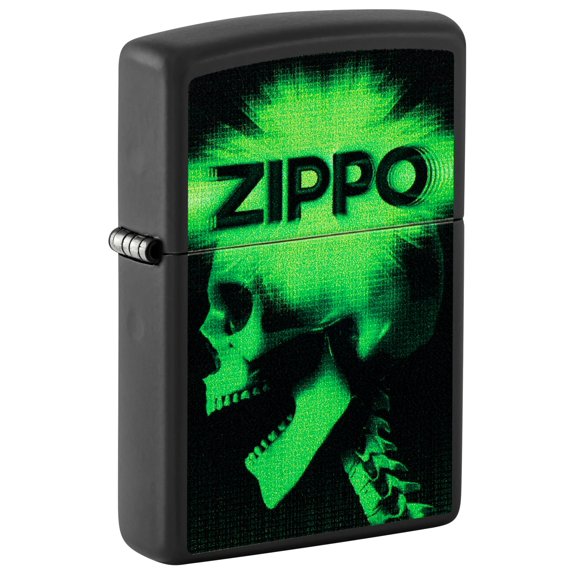 Zippo Lighter - Personalized Customize Message Engrave on Backside for Zippo Brand Design Logo Lighter (Cyber Design Skull 48485)