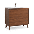 thumbnail image 6 of Tennant Brand 36" Cherry Brown Bathroom Vanity with Integrated Top, 6 of 8