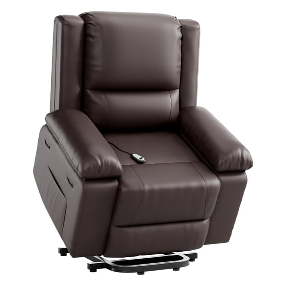Garvee Power Lift Recliner Chair - Heat and Massage, Adjustable Back and Legs,Pu Leather,Coffee