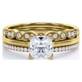 thumbnail image 1 of JeenMata Juego de Anillos de Boda Estilo Princesa de 2 Quilates - Juego de Novia - Juego de Trío de Boda - Anillo de Compromiso - Anillo Art Déco - Anillo de Promesa - Plata Esterlina, 1 of 6