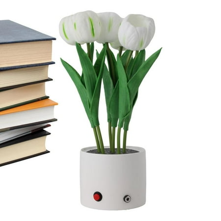 

Laideyi Led Simulation Tulip Night Light With Vase Led USB Tulips Night Light With Vase Beautiful Six Branches Tulip Flower Lamp Tulip Flower Table Light Light Up Flowers For Bedroom Living ordinary