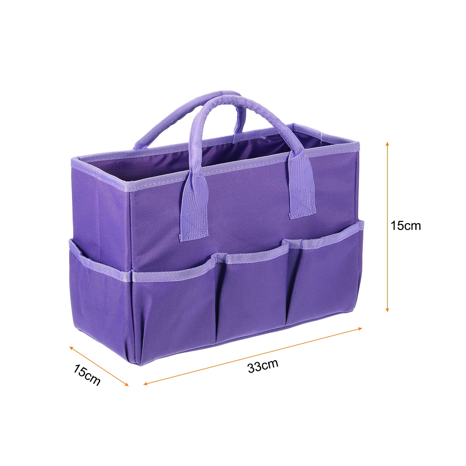 Uxcell Garden Tool Bag 33cm x 15cm x 22cm Oxford Large Bag with Pockets Garden Tote Bag, Purple