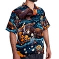 thumbnail image 2 of Platypus Men's Casual Printed Button Down Short Sleeve Summer Beach Shirt, Unisex, 2 of 6