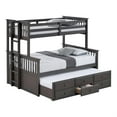 thumbnail image 4 of FOA Hammon Wood Twin over Full Bunk Bed with Trundle and Drawers in Stain Gray, 4 of 12