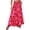 Red, variant on Casual Floral Wide Leg Pants High Waist Flowy Summer Long Trousers With Pockets