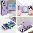 thumbnail image 6 of Decase for iPhone 14 Plus Flip PU Leather Back Cover with 2-in-1 Detachable Magnetic Wallet with 5 Card Slots Compatible Mag-Safe and RFlD Blocking Kickstand and Wireless Charging,Purple, 6 of 8