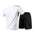 thumbnail image 5 of Miqool Big and Tall Men's Activewear Short Sleeve Crewneck Tee and Shorts Set Summer Outfit Casual Athletic Sports Tracksuit, 5 of 8