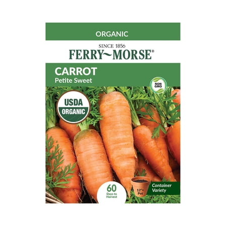 Ferry-Morse Organic 575MG Carrot Petite Sweet Annual Vegetable Seeds, Full Sun