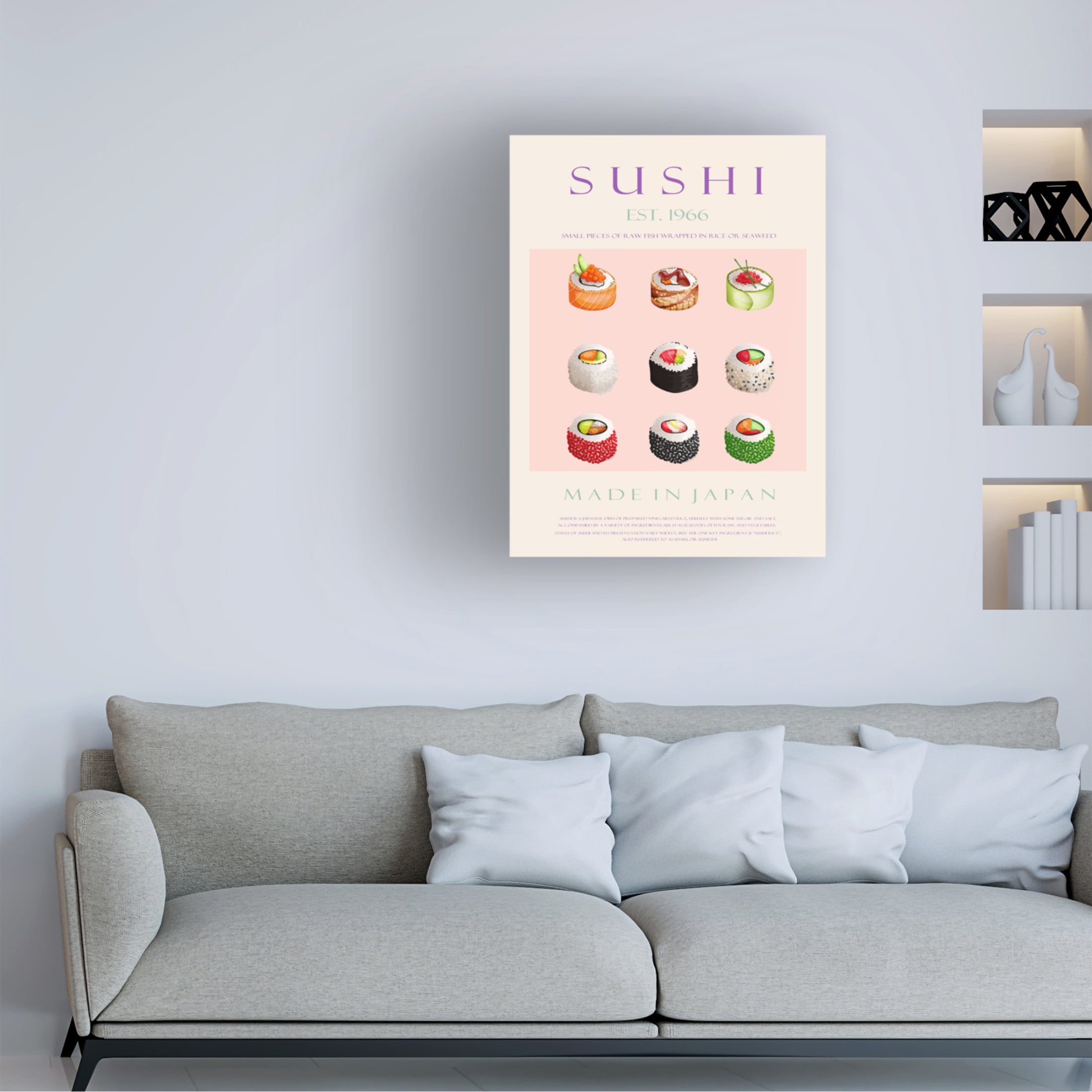 Trademark Fine Art Rikke Londager Boisen Sushi Est. 1966 Canvas Wall Art