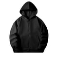 thumbnail image 5 of Odeerbi Kids Boys Girls Winter Fleece Lined Jacket Kids Toddler Hoodie Outwear Long Sleeve Pullover Sweatshirt 2024 Casual Top Teen Girl Clothes Coat with Pocket Black 8-9 Years, 5 of 5