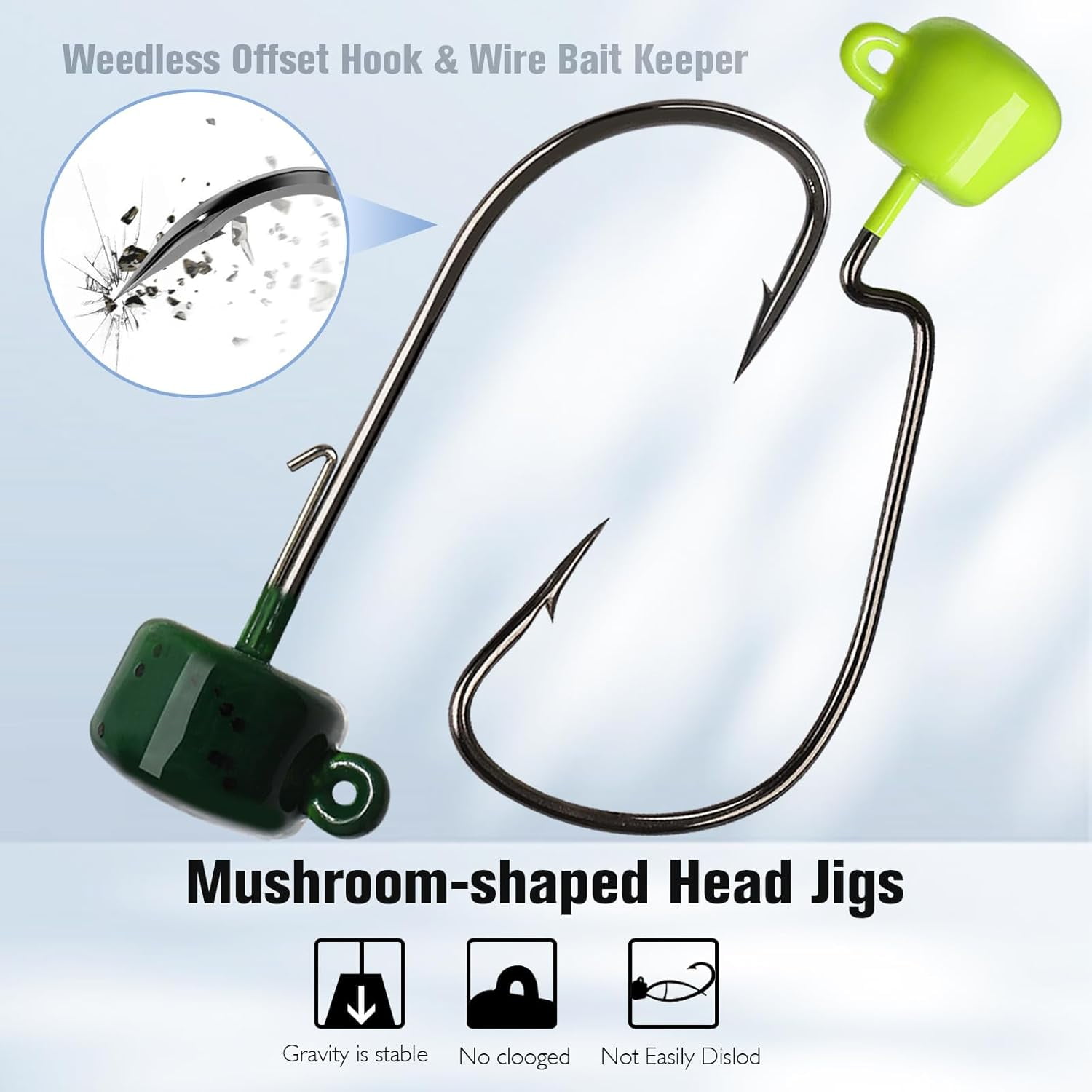 Ned Rig Fishing Kit With Jig Heads & Soft Crawfish Lures - Bass Fishing Terminal Tackle