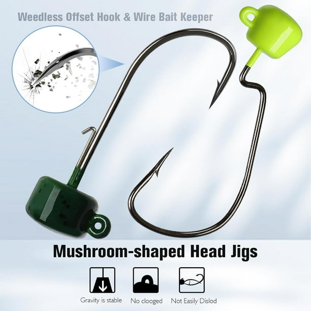 Ned Rig Fishing Kit With Jig Heads & Soft Crawfish Lures - Bass Fishing Terminal Tackle