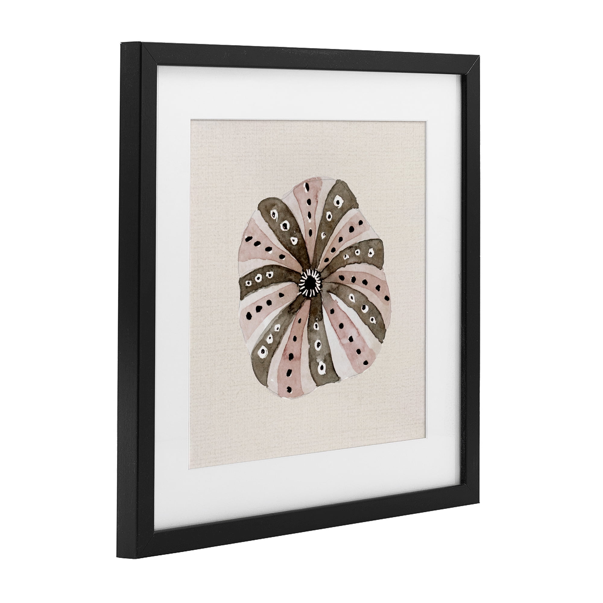 Stupell Industries Taupe Striped Sea Urchin Black Framed Print Under Glass, design by Lanie Loreth