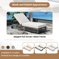 thumbnail image 5 of Harper & Bright Designs Outdoor Rattan Lounge Chaise Set of 2, Patio Recliner with 5 Position Adjustable Backrest and Cushions, All Weather Pool Lounge with Wheels for Poolside & Garden, Beige+Grey, 5 of 16