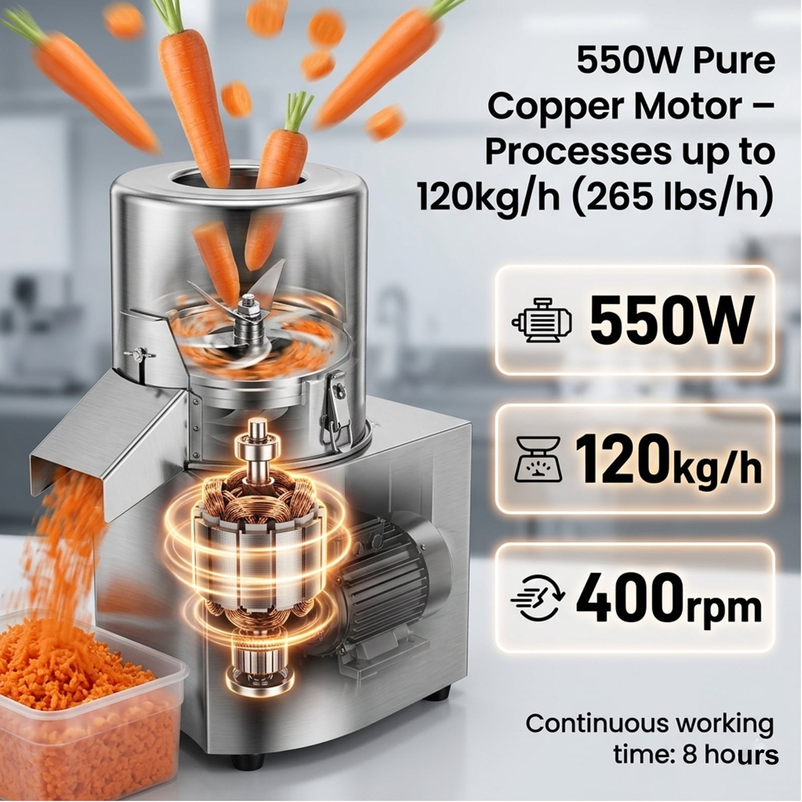 SHILINTONG Commercial Food Processors, Silver