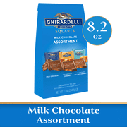 GHIRARDELLI Assorted Milk Chocolate Squares, Chocolate Assortment, 8.2 oz Bag