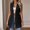 Black, variant on Sleeveless Blazer Vest for Women Notched Lapel Drawstring Cinch Waist Open Front Woven Mid Cut Spring Summer Fall Clothes Ladies Trendy Business Waistcoat