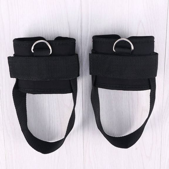 GAXIRE Set of 2 Black SBR Ankle Straps for Hamstring Workouts and Resistance Cable Training Exercises