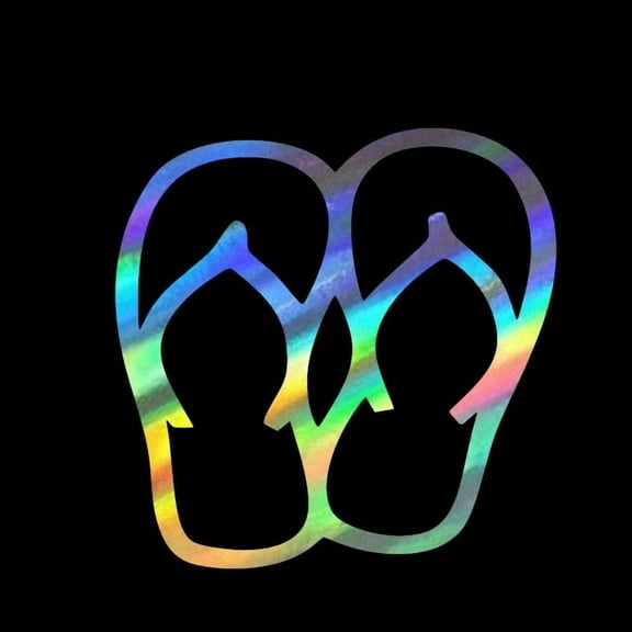 Flip Flop Sandal Summer Vinyl Decal Sticker UV & Waterproof Bumper Window Laptop Automotive Water Bottle Gift accessories – HOLO 4"