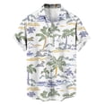 thumbnail image 4 of LIBRCLO Mens Short Sleeve Shirts Quick Dry Casual Button Down Shirts Fashion Summer Vacation Hawaiian Beach Tops Green M, 4 of 6