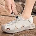 thumbnail image 4 of YOURDIARY Mens Outdoor Sport Sandals Closed Toe Lightweight Waterproof Hiking Walking Beach Shoes, 4 of 8