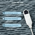 thumbnail image 6 of Cozy Comfort Electric Blanket Heated Throw - Soft Ribbed Flannel Heated Blanket, Fast Heating Electric Throw with 6 Heating Levels & 4 Time Settings, 3 Hours Auto-Off (50x60 inches, Grey), 6 of 6