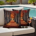 thumbnail image 4 of Red Orange Forest Fall Outdoor Waterproof Pillow Covers, Autumn Botanical Farmhouse Leaves Decorative Square Throw Pillowcase Sofa Cushion Sham for Patio/Couch/Chair, 16"x16" 2 Pack, 4 of 8