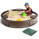 thumbnail image 1 of Costway Arenero Redondo 120 cm para 4 Niños Kit Arenero de Exterior con Cobertura Impermeable Asientos para Patio Playa Marrón, 1 of 9