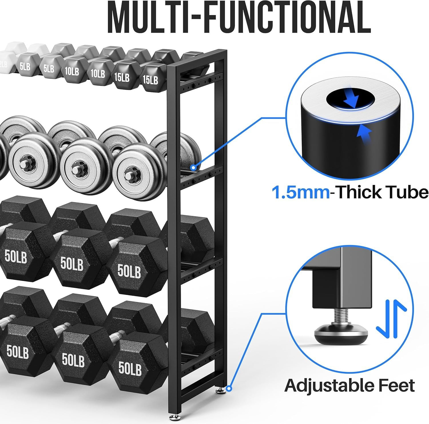 3 Tier Dumbbell Rack, Weight Rack for  Gym