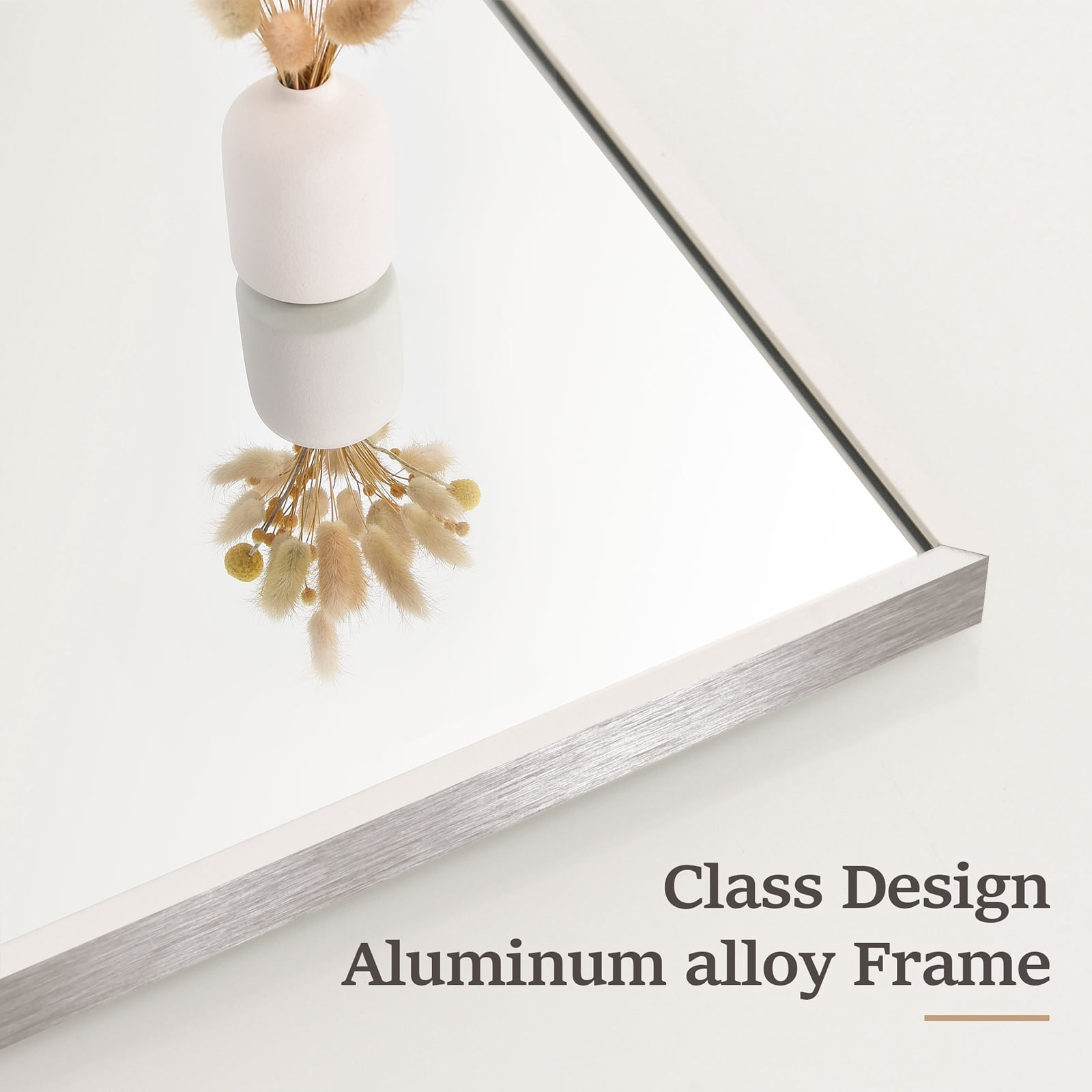 Gleamira 30"x36" Rectangular Bathroom Mirror Wall Mounted Mirror with Metal Frame, Silver