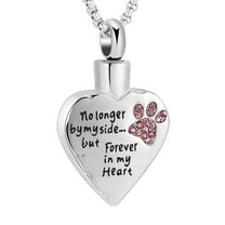 Urn Necklace for Ashes With Paw Prints Heart Cremation Jewelry for Dog Ashes Pet Cremation Jewelry for Pet/Dog's/Cat's Ashes Pendant Memorial Gifts