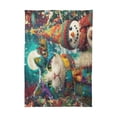 thumbnail image 2 of Qxltty Colorful Cat and Snowman Square Tablecloth 60×120in Thick Wrinkle Resistant Heat Proof Durable Table Cover for Dining Table, 2 of 9