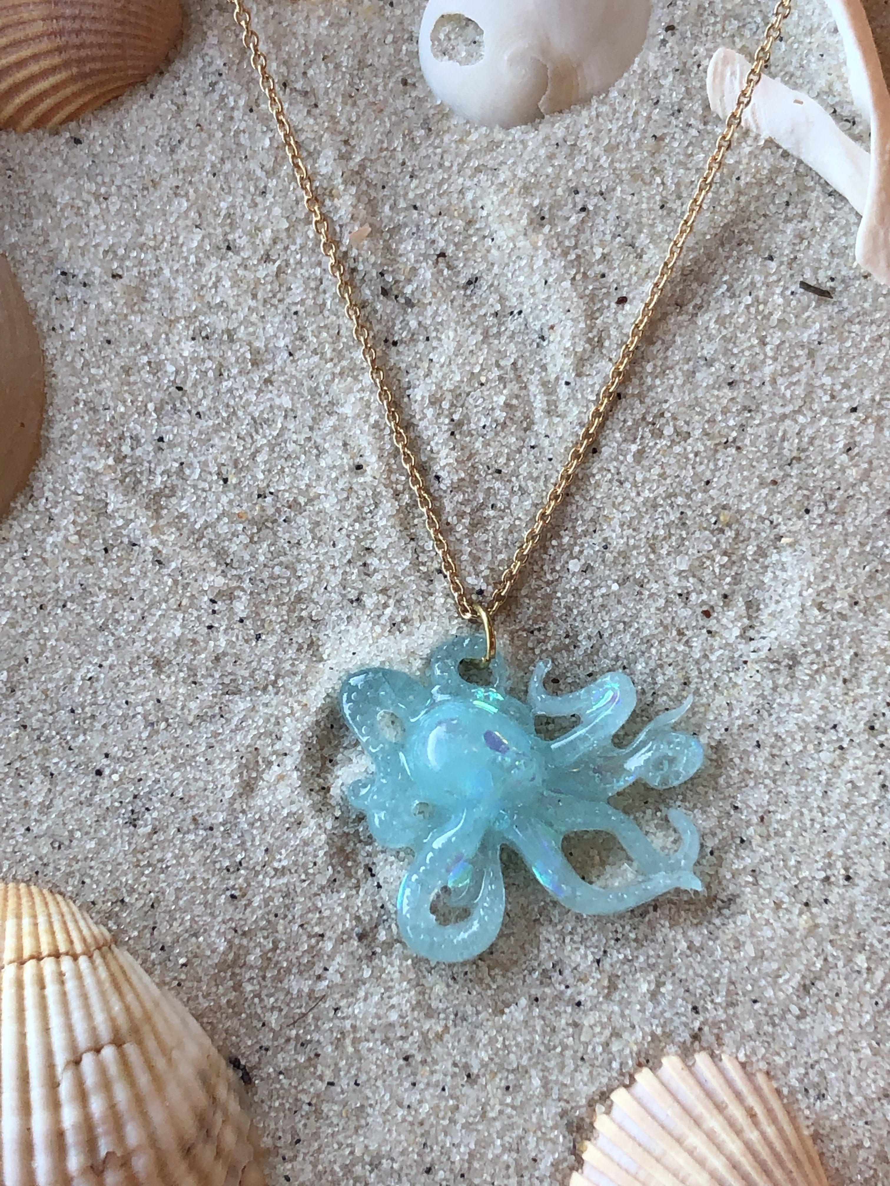 Love's Surf Gems Octopus Necklacesbeach jewelry summer accessories