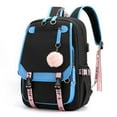 thumbnail image 2 of Fashion Casual Backpack with USB Charge Port Student Shoulder Bookbag (Green), 2 of 6