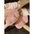 thumbnail image 5 of xiaxaixu Toddler Ribbed Sock Pair, Lacing Hem Elastic Cuff Middle Stockings, 5 of 5