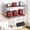 Black, 2 Tiers, variant on Pan Rack Wall Mounted, 24.8" Vertical Lid Organizer with 14 Adjustable Dividers, Heavy Duty Hanging Cookware Holder Hanger with 6 S-Hooks & 6 Vertical Hooks