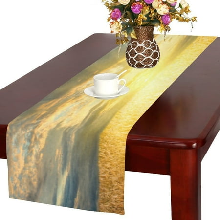

MYPOP Wheat Cotton Linen Table Runner 16x72 inches