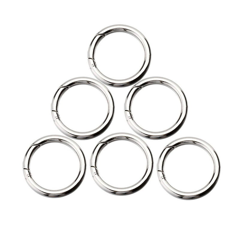 6Pcs Alloy Metal Spring Key Ring Circle Round Carabiner Camping Spring –  Bargain Bait Box