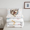 thumbnail image 5 of Homewish Cute Maltese Dog Twin Comforter Sets,Kawaii Paw Print Bedding Set,White,Colorful Stars Reversible,2 Pieces,1 Comforter and 1 Pillowcase, 5 of 7