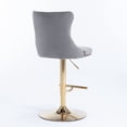 thumbnail image 6 of Dining Chairs A&A Furniture,Golden Swivel Velvet Barstools Adjusatble Seat Height from 25-33 Inch, Modern Upholstered Bar Stools with Backs Comfortable Tufted for Home Pub and Kitchen Island（Gray,Set, 6 of 17