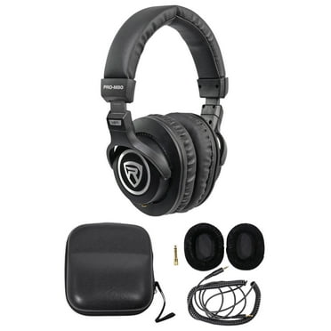 Rockville PRO-M50 Studio Stereo Headphones Detachable Cable Case Extra Ear Pad